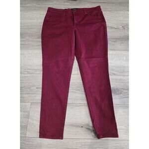 LuLaRoe Womens Size 34 Burgundy Skinny Denim Pants Excellent Used Condition